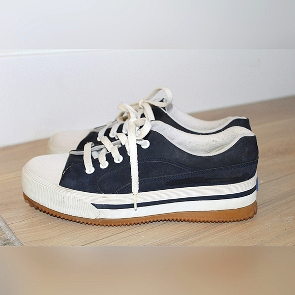Keds Shoes - C - Keds navy blue suede platform shoes